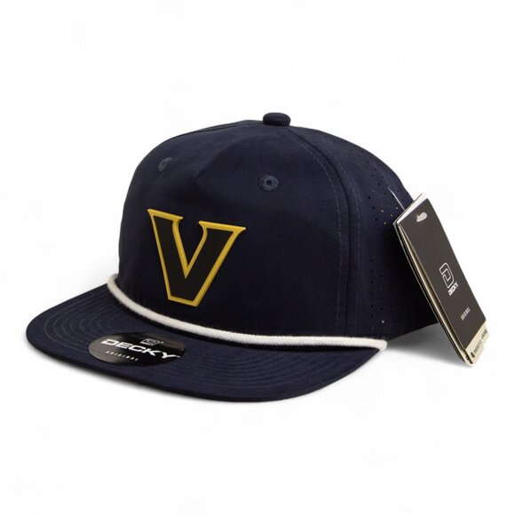 Vanderbilt Commodores Black 3D Perforated Rope Hat- Navy/ White - Picture 2 of 3